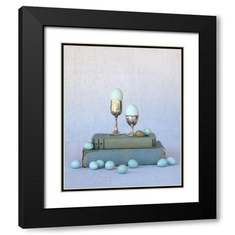 Egg Cups on Books Black Modern Wood Framed Art Print with Double Matting by Soderman, Tania
