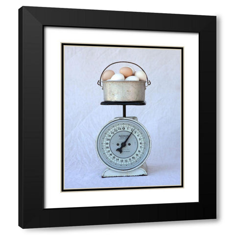 Eggs on Scale Black Modern Wood Framed Art Print with Double Matting by Soderman, Tania