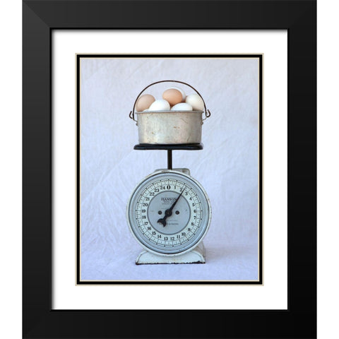 Eggs on Scale Black Modern Wood Framed Art Print with Double Matting by Soderman, Tania