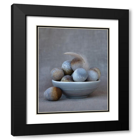 The Feather Black Modern Wood Framed Art Print with Double Matting by Soderman, Tania