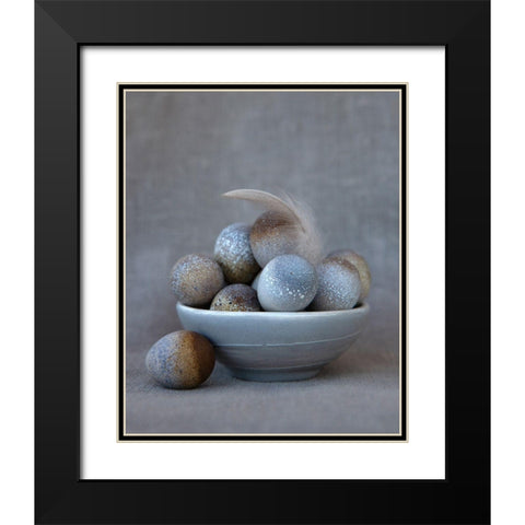 The Feather Black Modern Wood Framed Art Print with Double Matting by Soderman, Tania