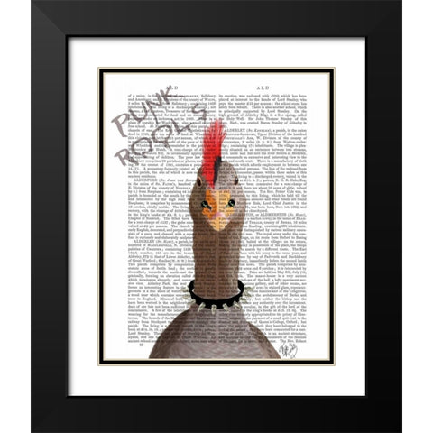 Punk Rock Goose Black Modern Wood Framed Art Print with Double Matting by Fab Funky