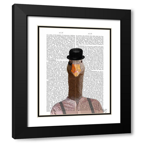 Clockwork Orange Goose Black Modern Wood Framed Art Print with Double Matting by Fab Funky