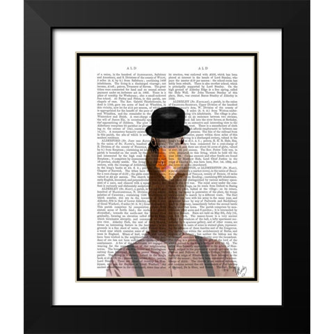 Clockwork Orange Goose Black Modern Wood Framed Art Print with Double Matting by Fab Funky