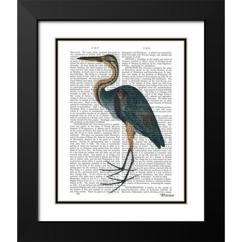 Blue Heron 3 Black Modern Wood Framed Art Print with Double Matting by Fab Funky