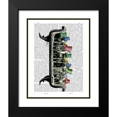 Dogs on Sofa Black Modern Wood Framed Art Print with Double Matting by Fab Funky