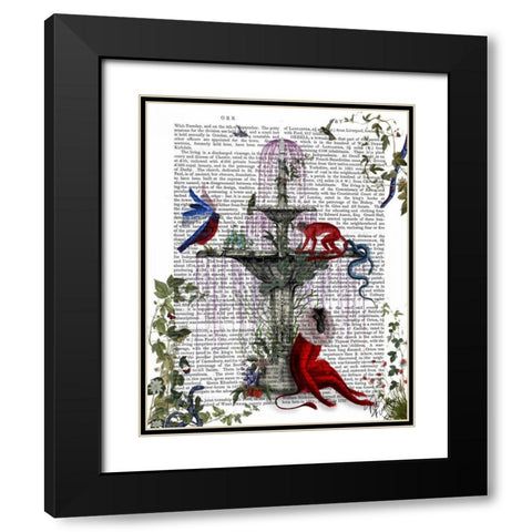 Scarlet Monkey Black Modern Wood Framed Art Print with Double Matting by Fab Funky