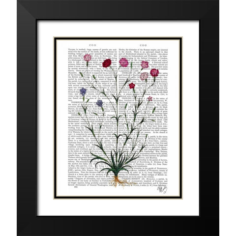 Italian Carnation 5 Black Modern Wood Framed Art Print with Double Matting by Fab Funky