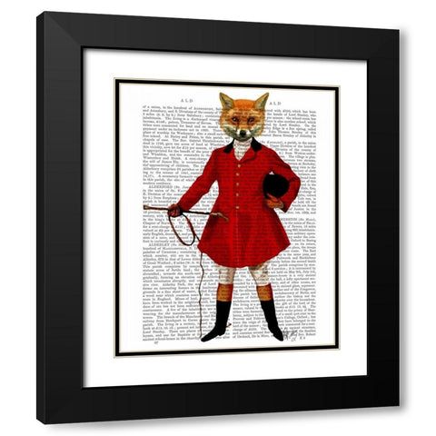 Fox Hunter 2 Full Black Modern Wood Framed Art Print with Double Matting by Fab Funky
