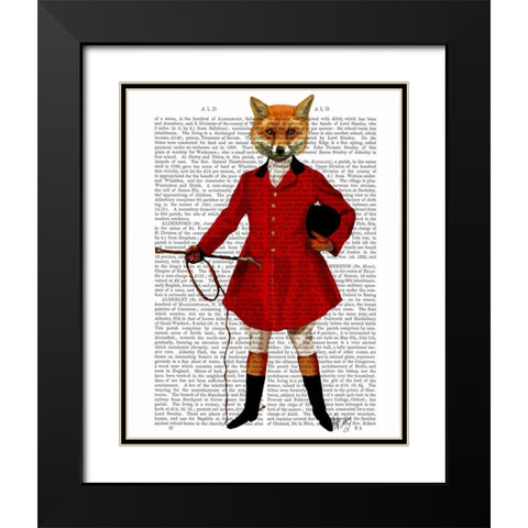 Fox Hunter 2 Full Black Modern Wood Framed Art Print with Double Matting by Fab Funky