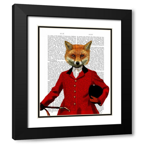 Fox Hunter 2 Portrait Black Modern Wood Framed Art Print with Double Matting by Fab Funky