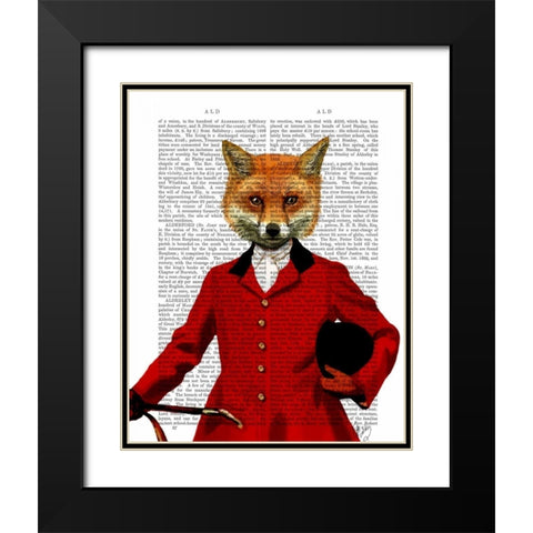Fox Hunter 2 Portrait Black Modern Wood Framed Art Print with Double Matting by Fab Funky