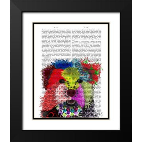 Yorkshire Terrier - Patchwork  Black Modern Wood Framed Art Print with Double Matting by Fab Funky