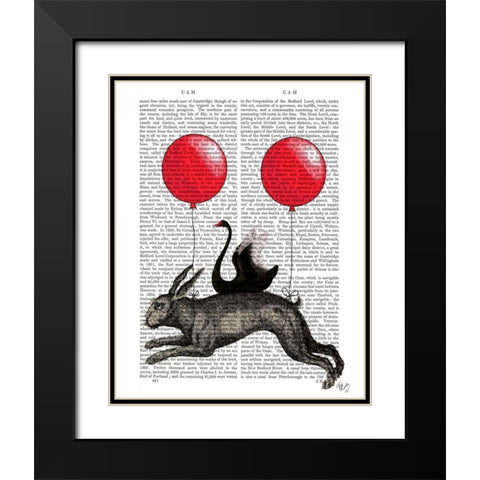 The Hare Ship Black Modern Wood Framed Art Print with Double Matting by Fab Funky