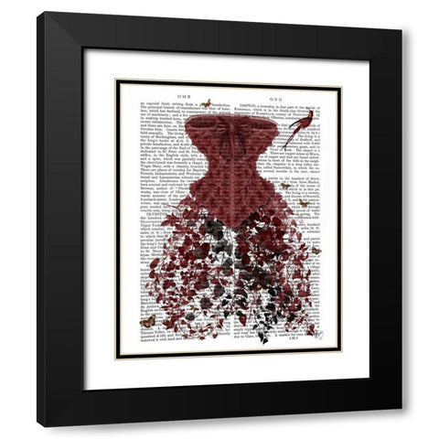Woodland Corset Black Modern Wood Framed Art Print with Double Matting by Fab Funky