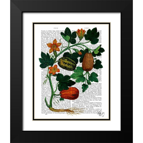 Squash Vine 1 Black Modern Wood Framed Art Print with Double Matting by Fab Funky