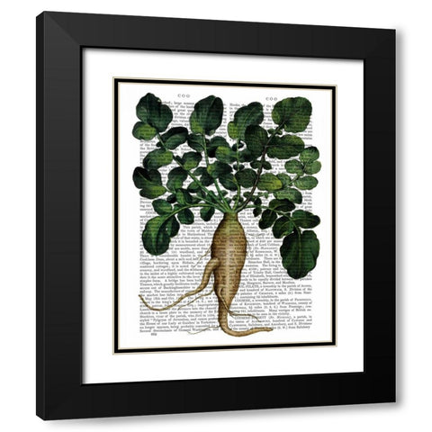 Parsnip 1 Black Modern Wood Framed Art Print with Double Matting by Fab Funky
