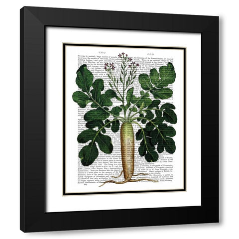 Parsnip 2 Black Modern Wood Framed Art Print with Double Matting by Fab Funky
