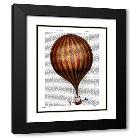 Royal Nassau Balloon Hot Air Balloon Black Modern Wood Framed Art Print with Double Matting by Fab Funky