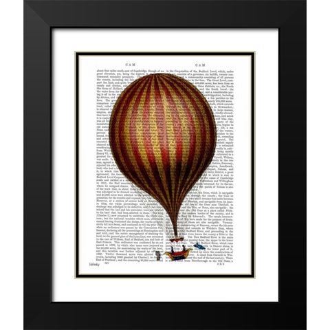 Royal Nassau Balloon Hot Air Balloon Black Modern Wood Framed Art Print with Double Matting by Fab Funky