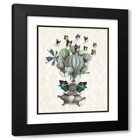 Flutter Time Black Modern Wood Framed Art Print with Double Matting by Fab Funky