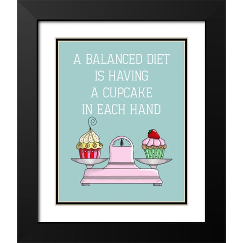 A Balanced Diet Black Modern Wood Framed Art Print with Double Matting by Fab Funky