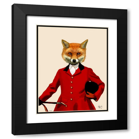 Fox Hunter 2 Portrait Black Modern Wood Framed Art Print with Double Matting by Fab Funky