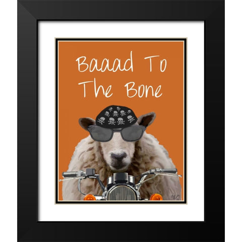 Baaad To the Bone Black Modern Wood Framed Art Print with Double Matting by Fab Funky