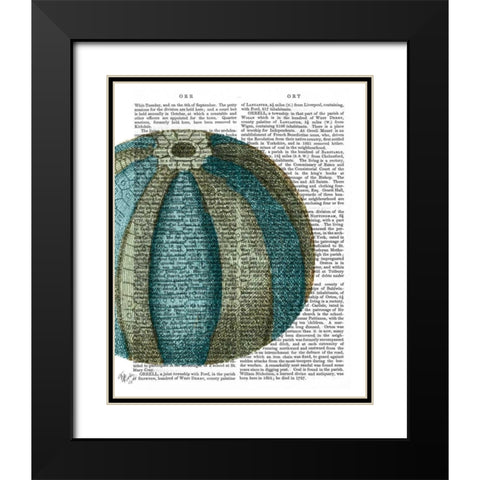Blue Corals and Sea Urchins I Black Modern Wood Framed Art Print with Double Matting by Fab Funky