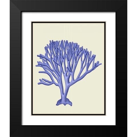 Blue Corals c Black Modern Wood Framed Art Print with Double Matting by Fab Funky