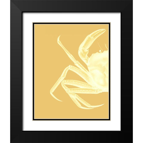 Contrasting Crab in Mustard a Black Modern Wood Framed Art Print with Double Matting by Fab Funky