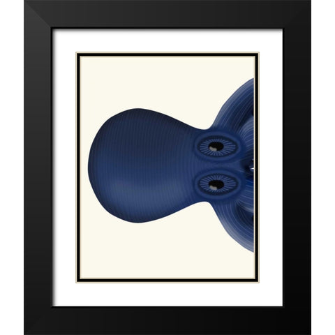 Giant Octopus Blue Triptych a Black Modern Wood Framed Art Print with Double Matting by Fab Funky
