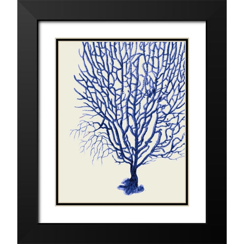 Blue Corals 2 b Black Modern Wood Framed Art Print with Double Matting by Fab Funky