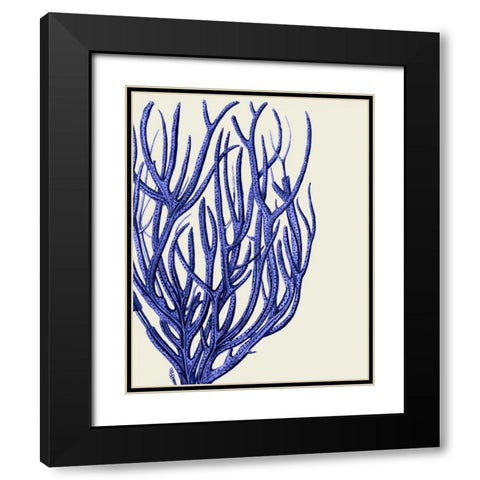 Blue Corals 2 c Black Modern Wood Framed Art Print with Double Matting by Fab Funky