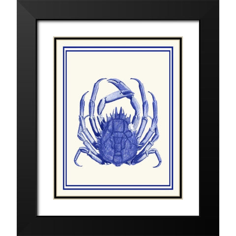Mixed Nautical Blue on Cream b Black Modern Wood Framed Art Print with Double Matting by Fab Funky
