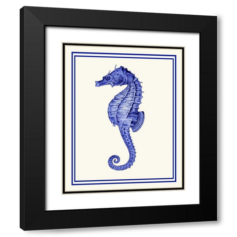 Mixed Nautical Blue on Cream e Black Modern Wood Framed Art Print with Double Matting by Fab Funky