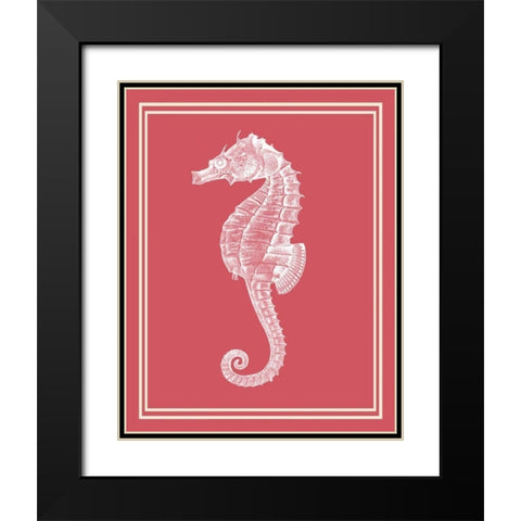 Mixed Nautical White on Coral c Black Modern Wood Framed Art Print with Double Matting by Fab Funky