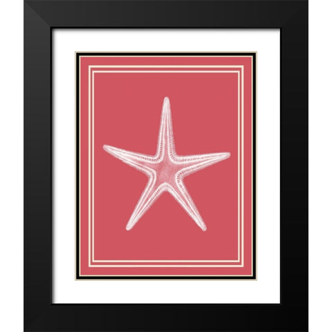 Mixed Nautical White on Coral f Black Modern Wood Framed Art Print with Double Matting by Fab Funky