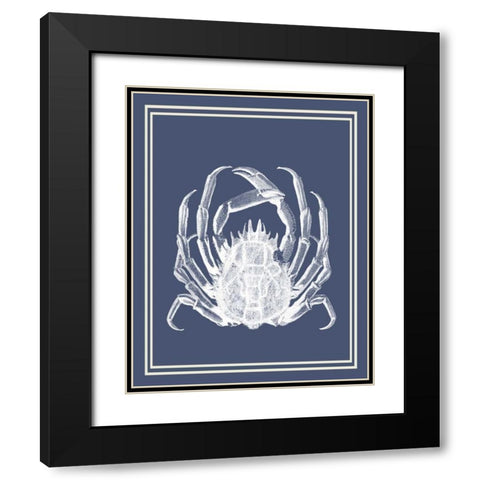 Mixed Nautical White on Indigo Blue f Black Modern Wood Framed Art Print with Double Matting by Fab Funky