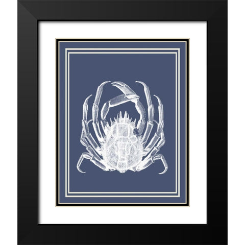 Mixed Nautical White on Indigo Blue f Black Modern Wood Framed Art Print with Double Matting by Fab Funky