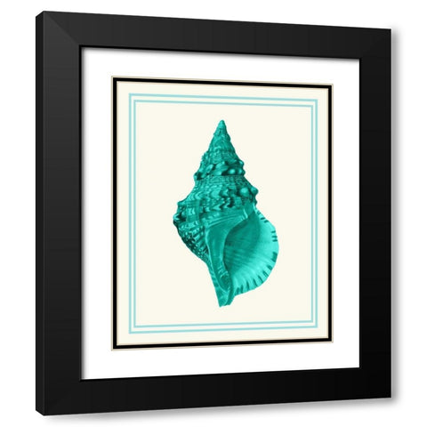 Mixed Nautical Turquoise on Cream a Black Modern Wood Framed Art Print with Double Matting by Fab Funky