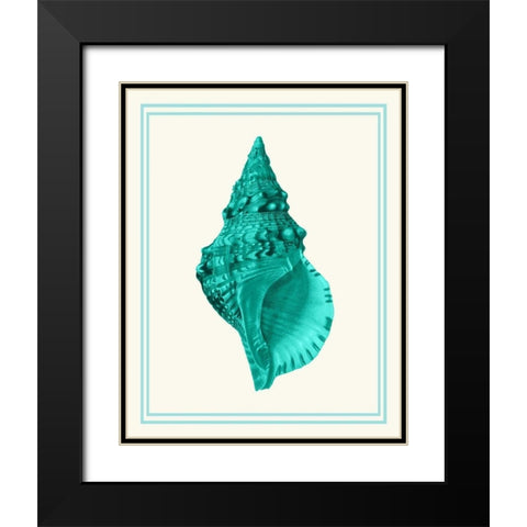 Mixed Nautical Turquoise on Cream a Black Modern Wood Framed Art Print with Double Matting by Fab Funky