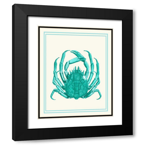 Mixed Nautical Turquoise on Cream b Black Modern Wood Framed Art Print with Double Matting by Fab Funky