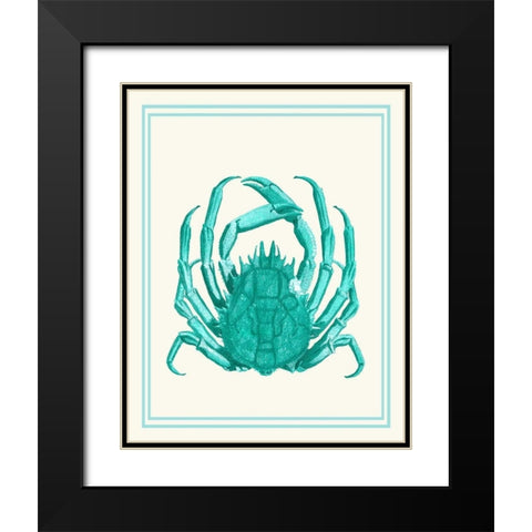 Mixed Nautical Turquoise on Cream b Black Modern Wood Framed Art Print with Double Matting by Fab Funky