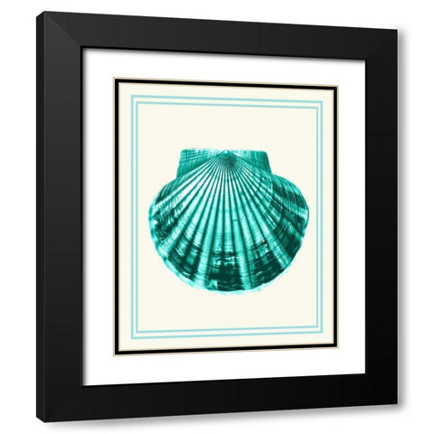 Mixed Nautical Turquoise on Cream d Black Modern Wood Framed Art Print with Double Matting by Fab Funky