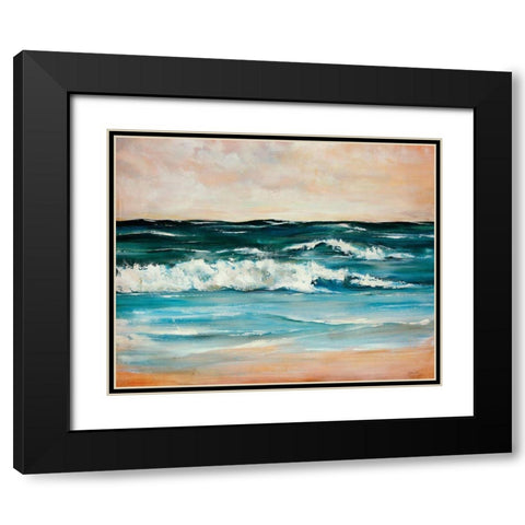 Ocean Light II Black Modern Wood Framed Art Print with Double Matting by Edmunds, Sydney
