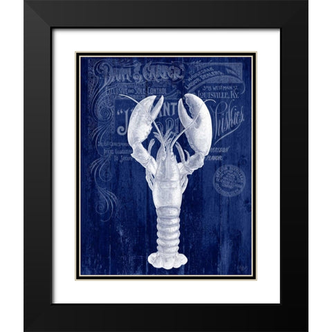 Lobster Prohibition Lobster On Blue Black Modern Wood Framed Art Print with Double Matting by Fab Funky