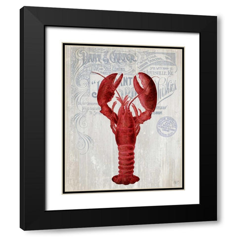 Lobster Prohibition Lobster On White Black Modern Wood Framed Art Print with Double Matting by Fab Funky