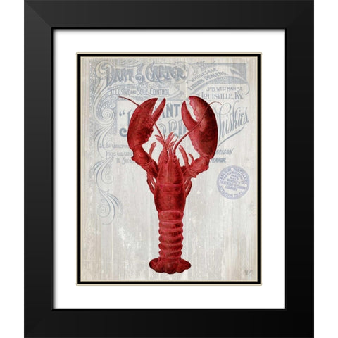 Lobster Prohibition Lobster On White Black Modern Wood Framed Art Print with Double Matting by Fab Funky