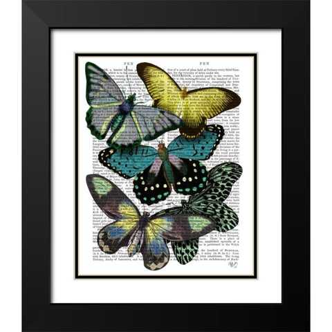 Big Bold Butterflies 6 Black Modern Wood Framed Art Print with Double Matting by Fab Funky